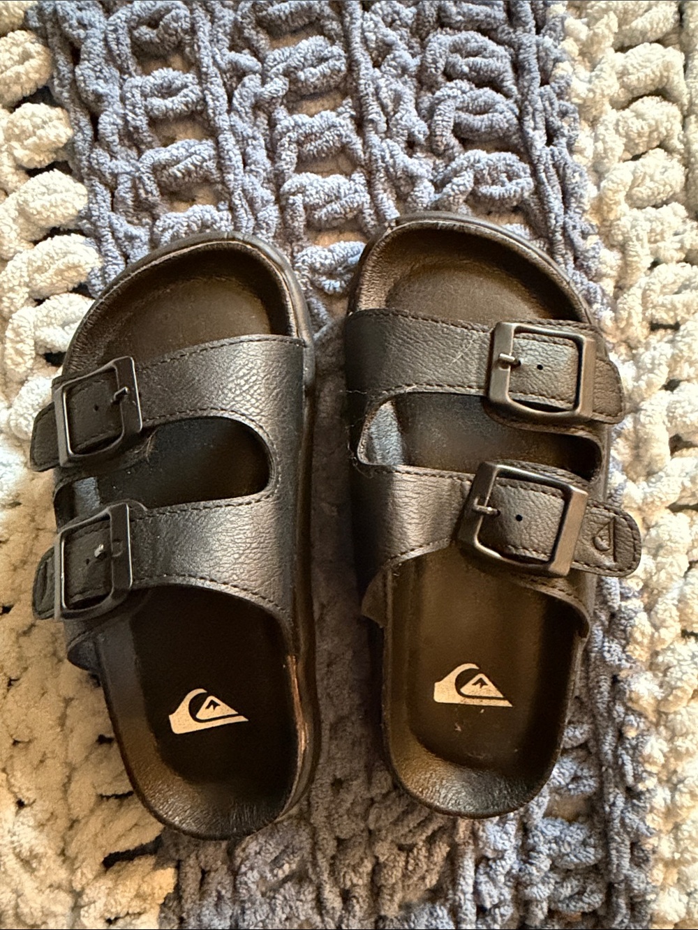 Quiksilver Kids Black Double-Buckle Slide Sandals